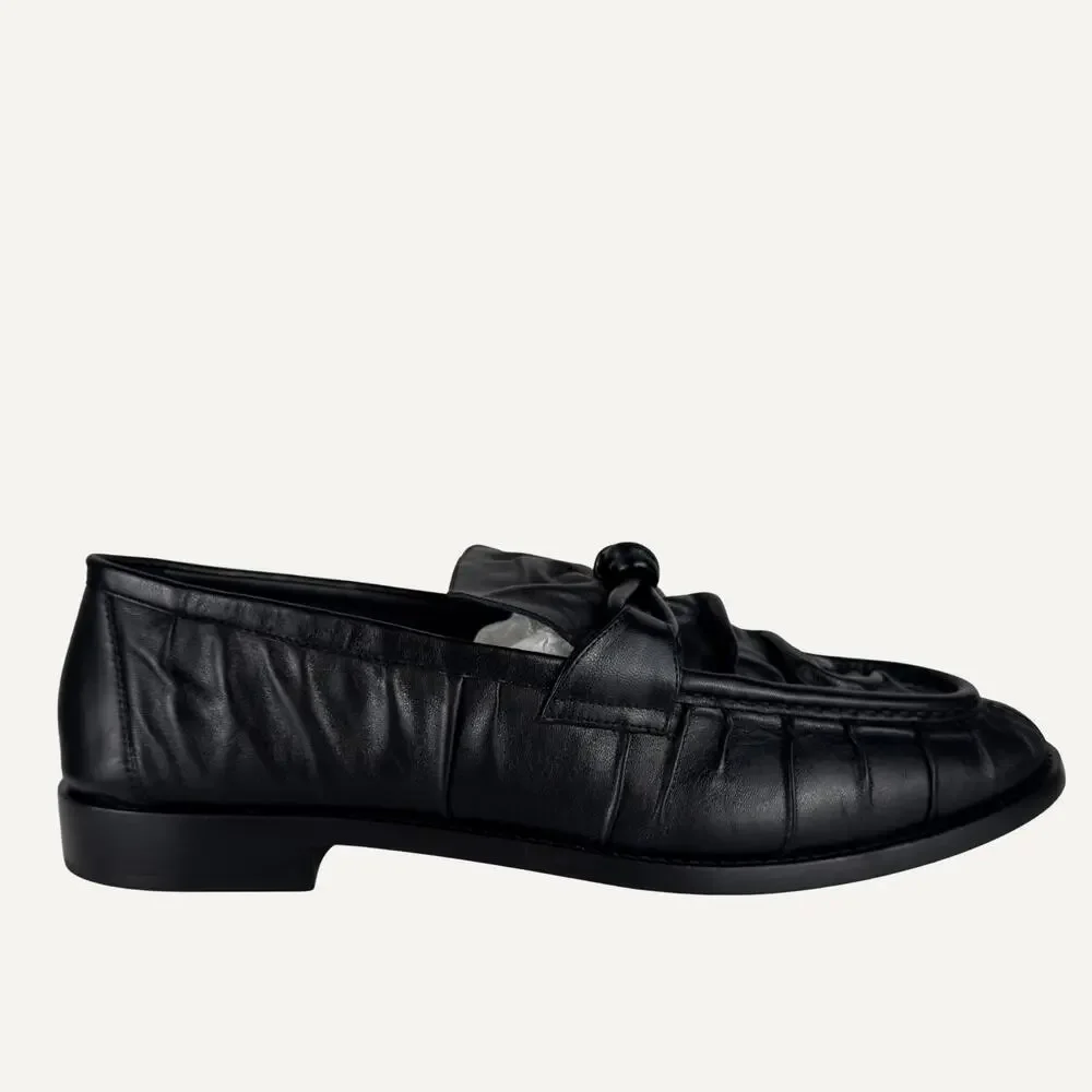 Bottega Veneta Astaire Knot-Detailed Leather Loafers Black Men's EU47